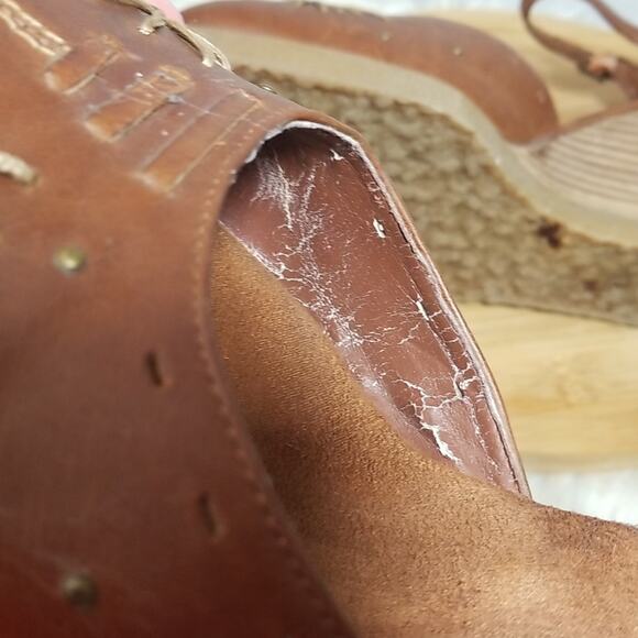 Rare! Vintage Y2K Paris Blues Brown Ankle Strap Leather Heels - Picture 7 of 8